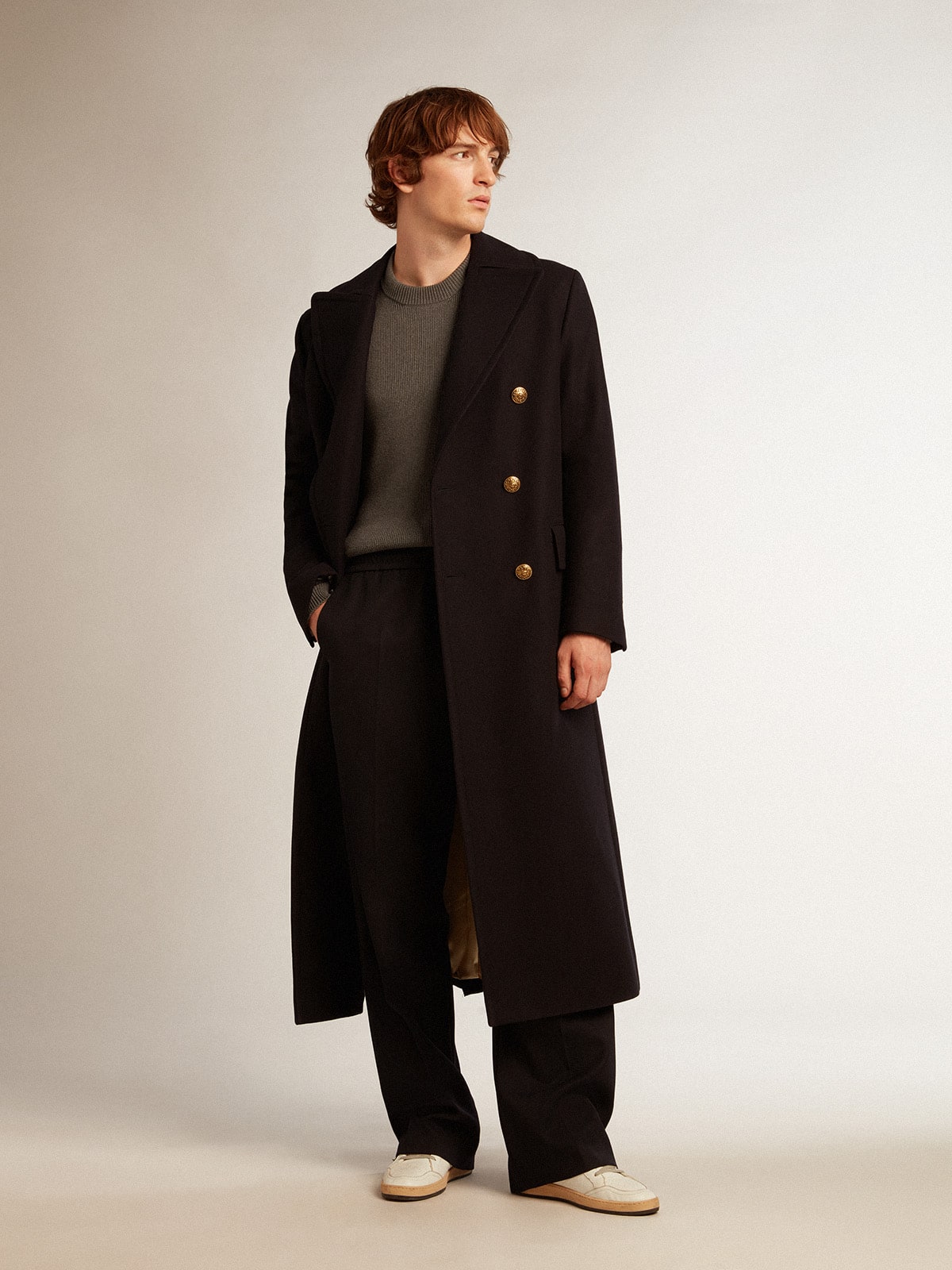 Golden Goose Men’s joggers in dark blue wool