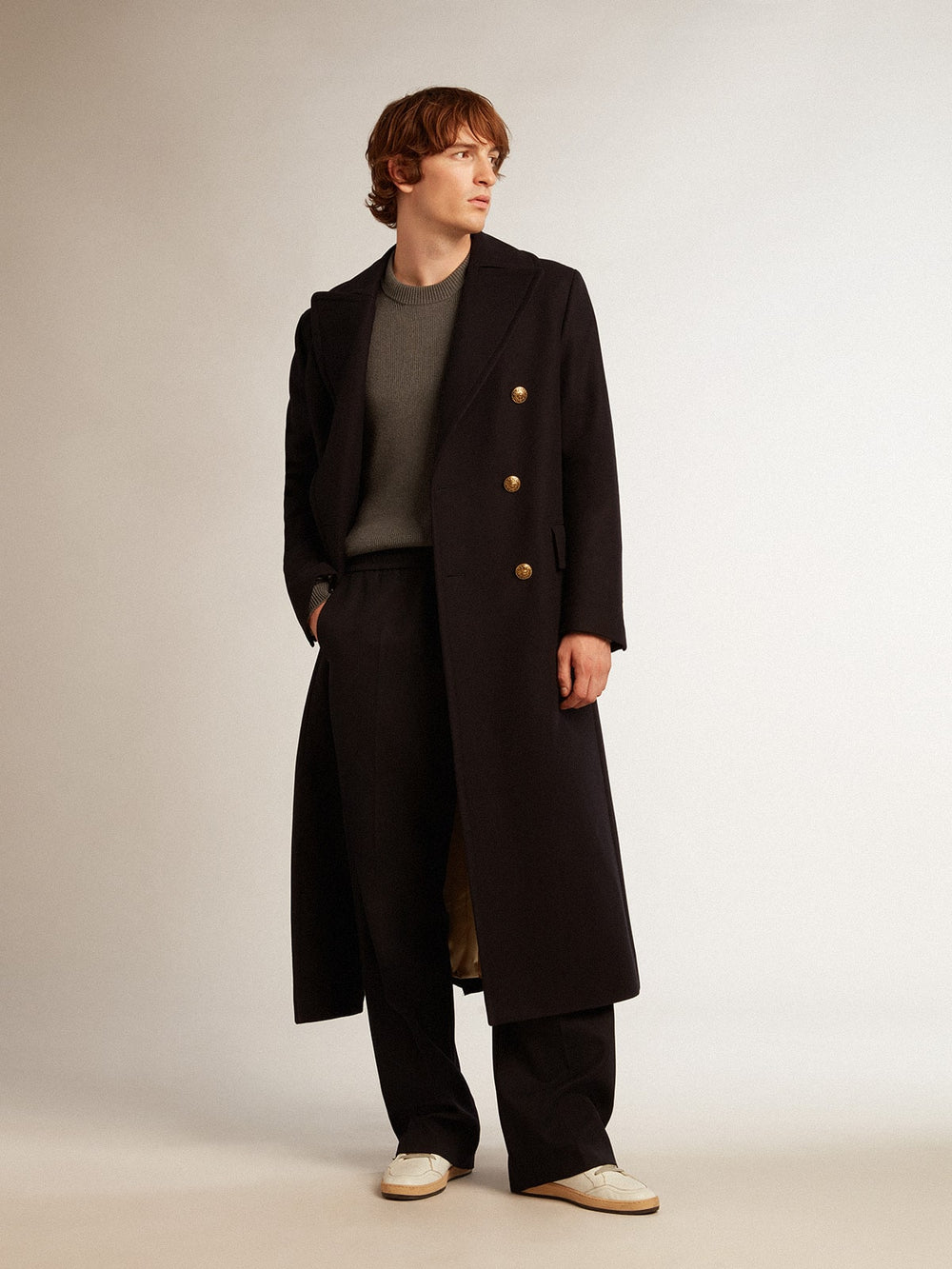 Golden Goose Men’s joggers in dark blue wool