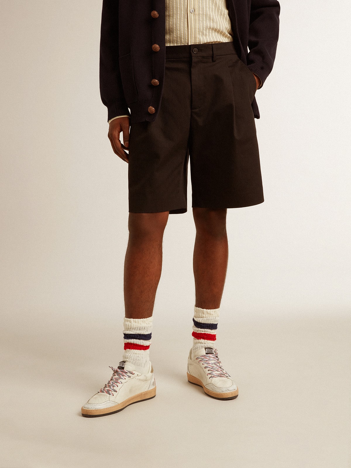 Golden Goose Men's Bermuda shorts in black cotton