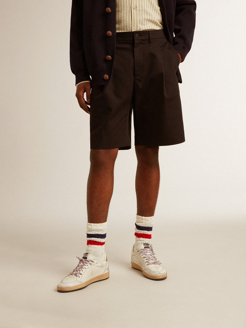 Golden Goose Men's Bermuda shorts in black cotton