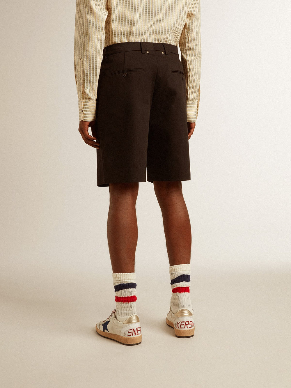 Golden Goose Men's Bermuda shorts in black cotton