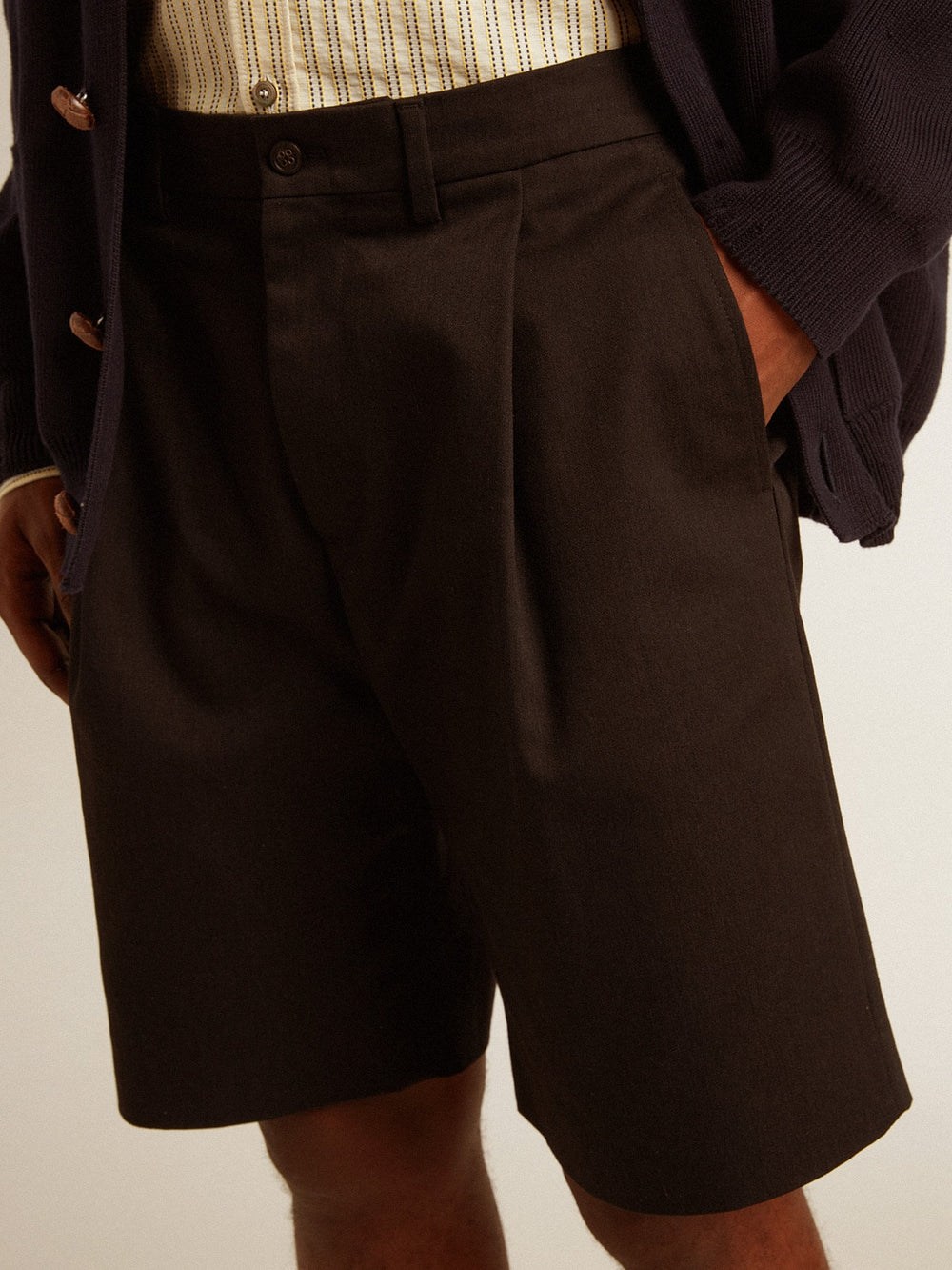 Golden Goose Men's Bermuda shorts in black cotton