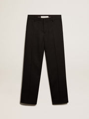 Golden Goose Men’s tuxedo pants in black wool gabardine