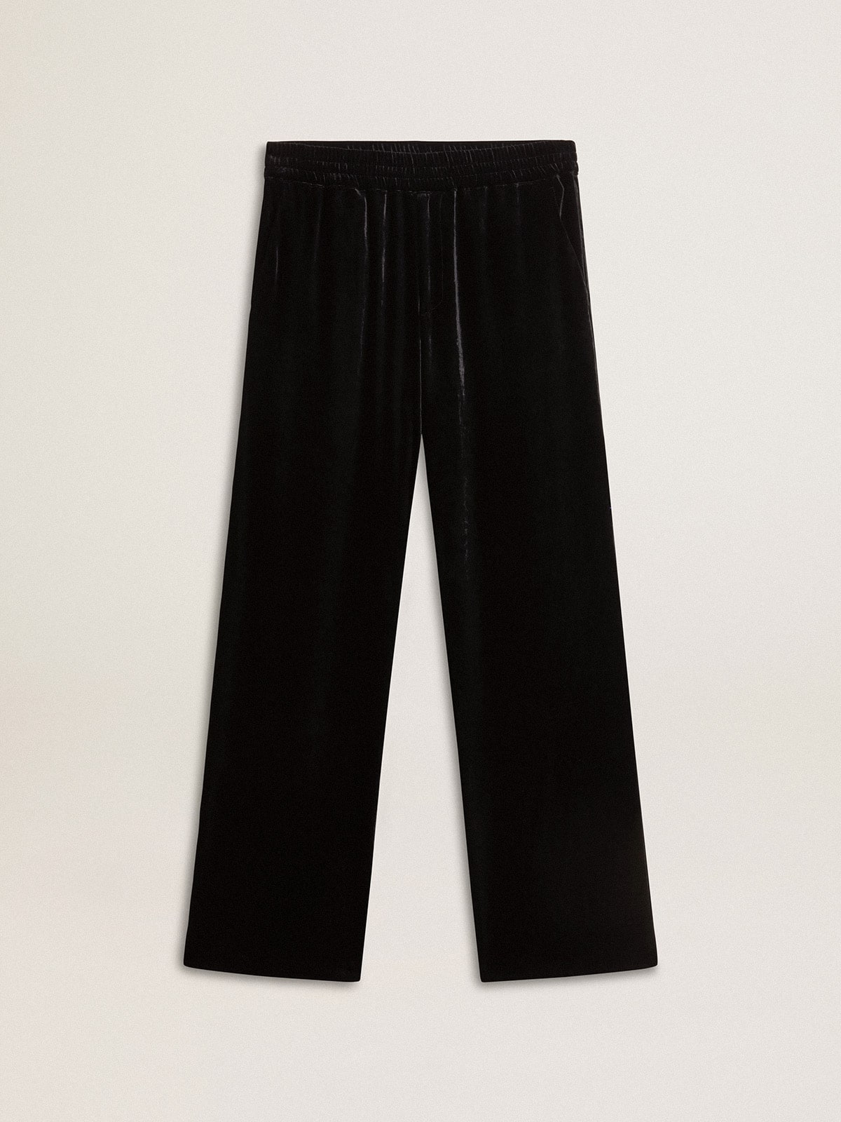 Golden Goose Men's black velvet effect pants