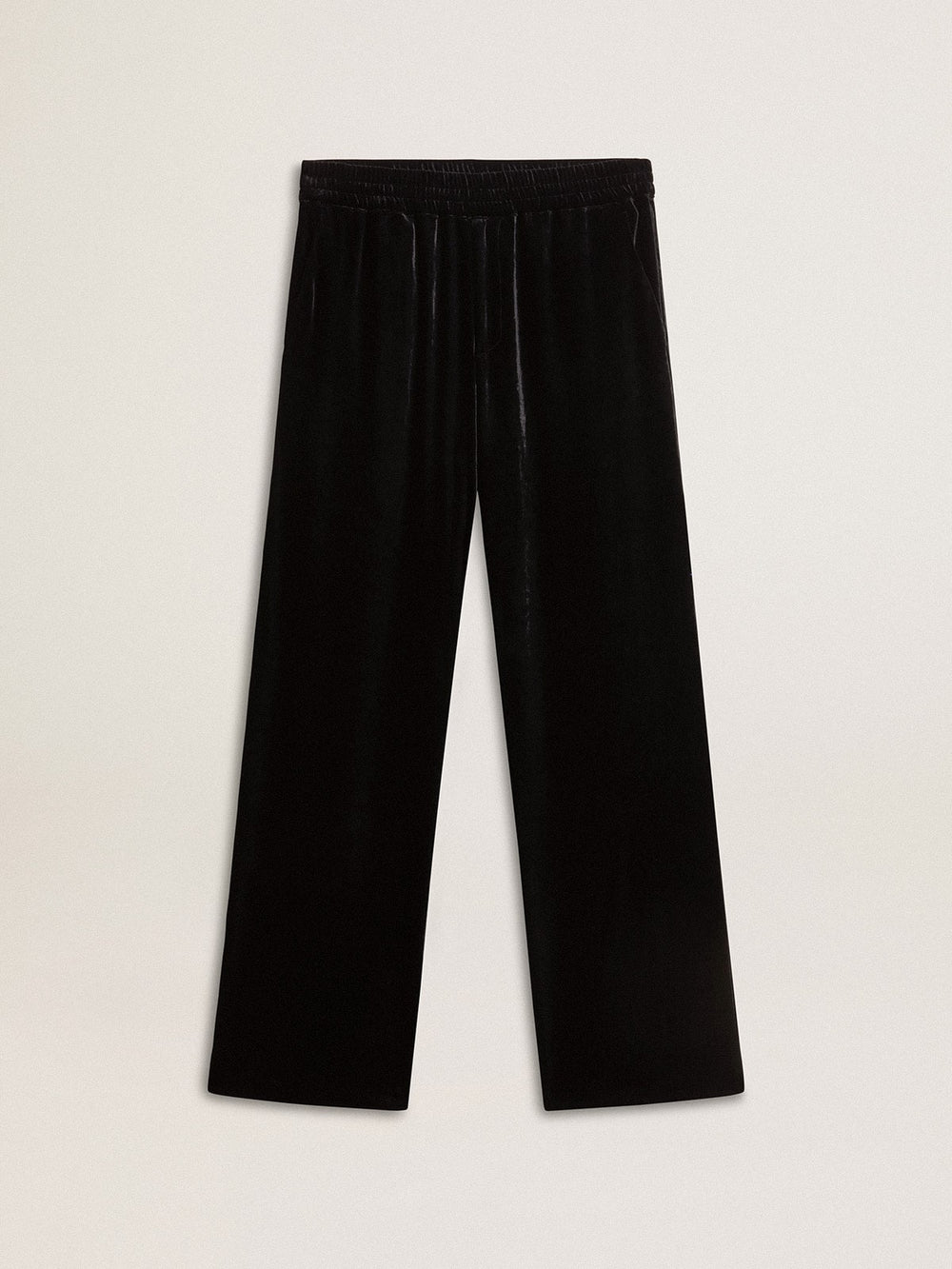 Golden Goose Men's black velvet effect pants