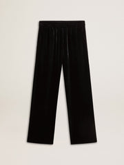 Golden Goose Men's black velvet effect pants