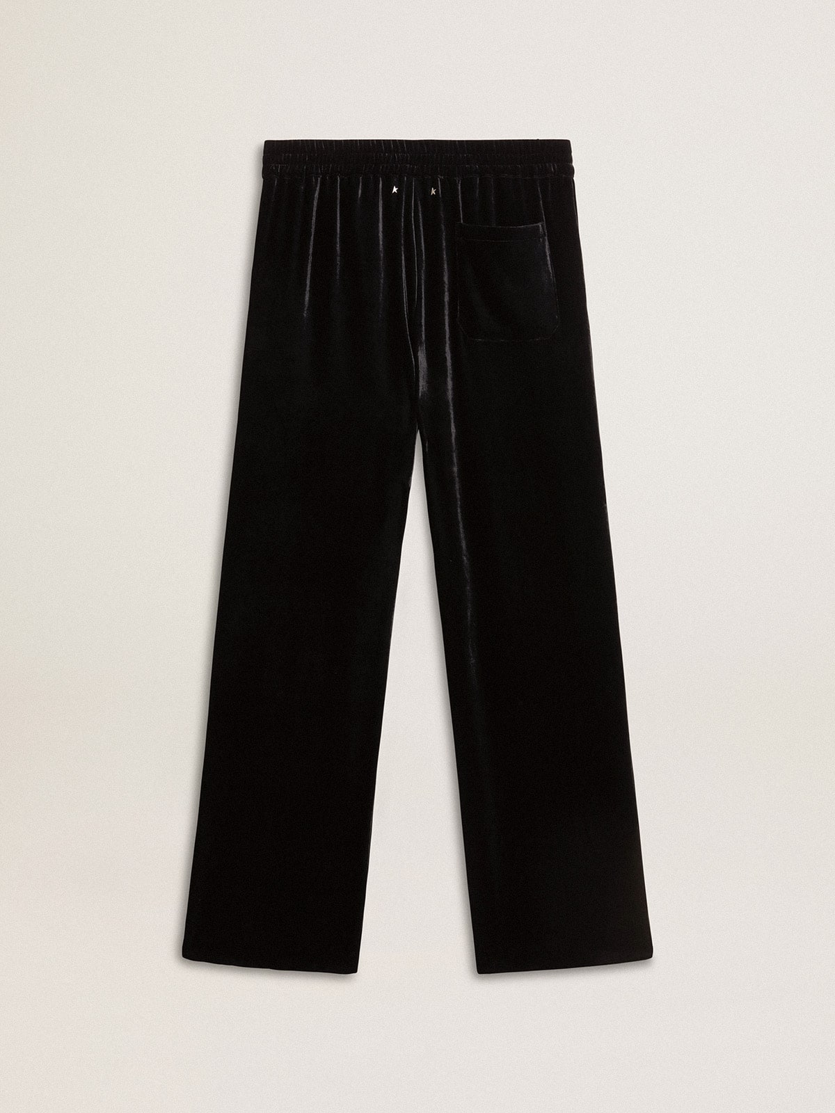 Golden Goose Men's black velvet effect pants