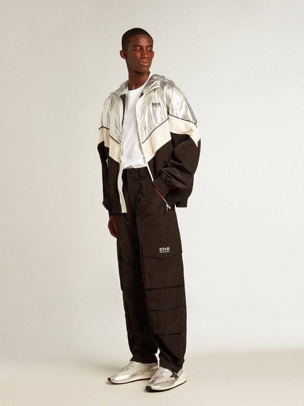 Golden Goose Black-colored ripstop nylon cargo pants