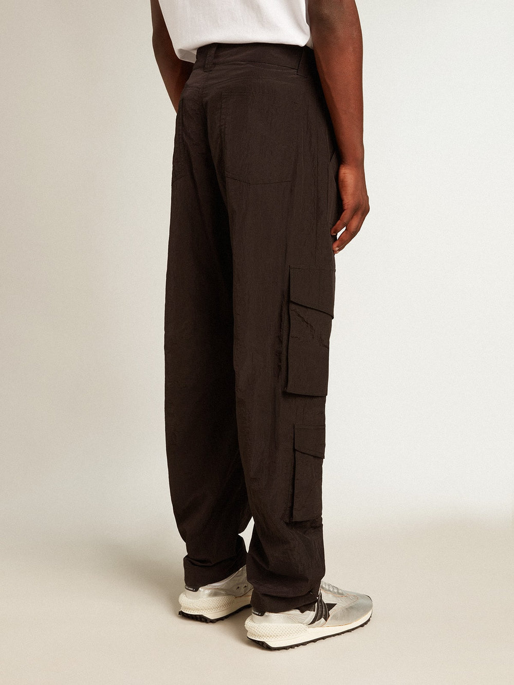 Golden Goose Black-colored ripstop nylon cargo pants