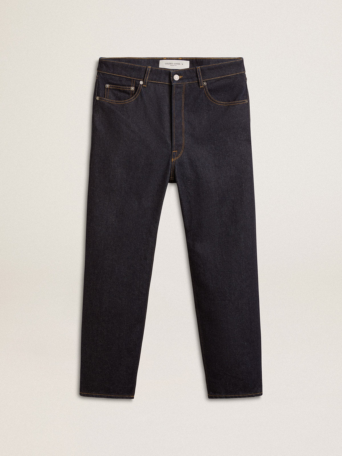 Golden Goose Men’s dark blue jeans in one-wash denim