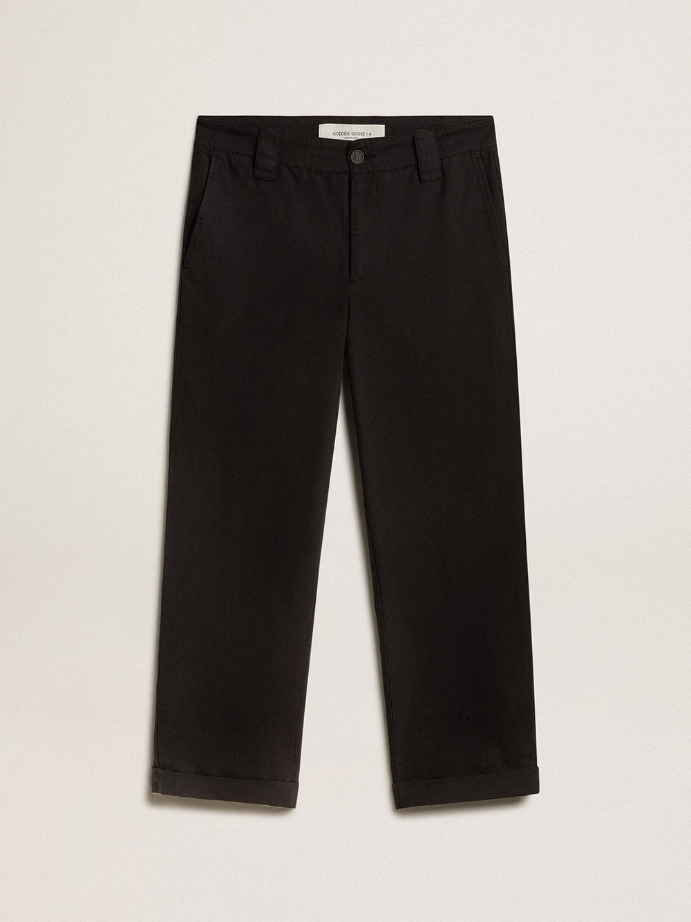 Golden Goose Men's black cotton chinos
