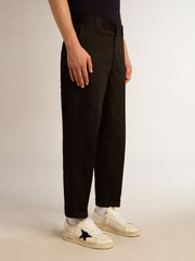 Golden Goose Men's black cotton chinos