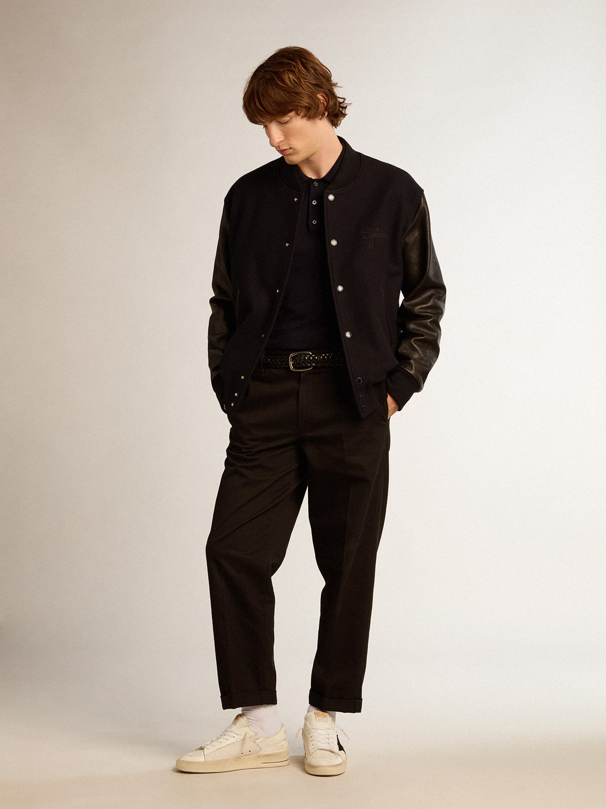 Golden Goose Men's black cotton chinos