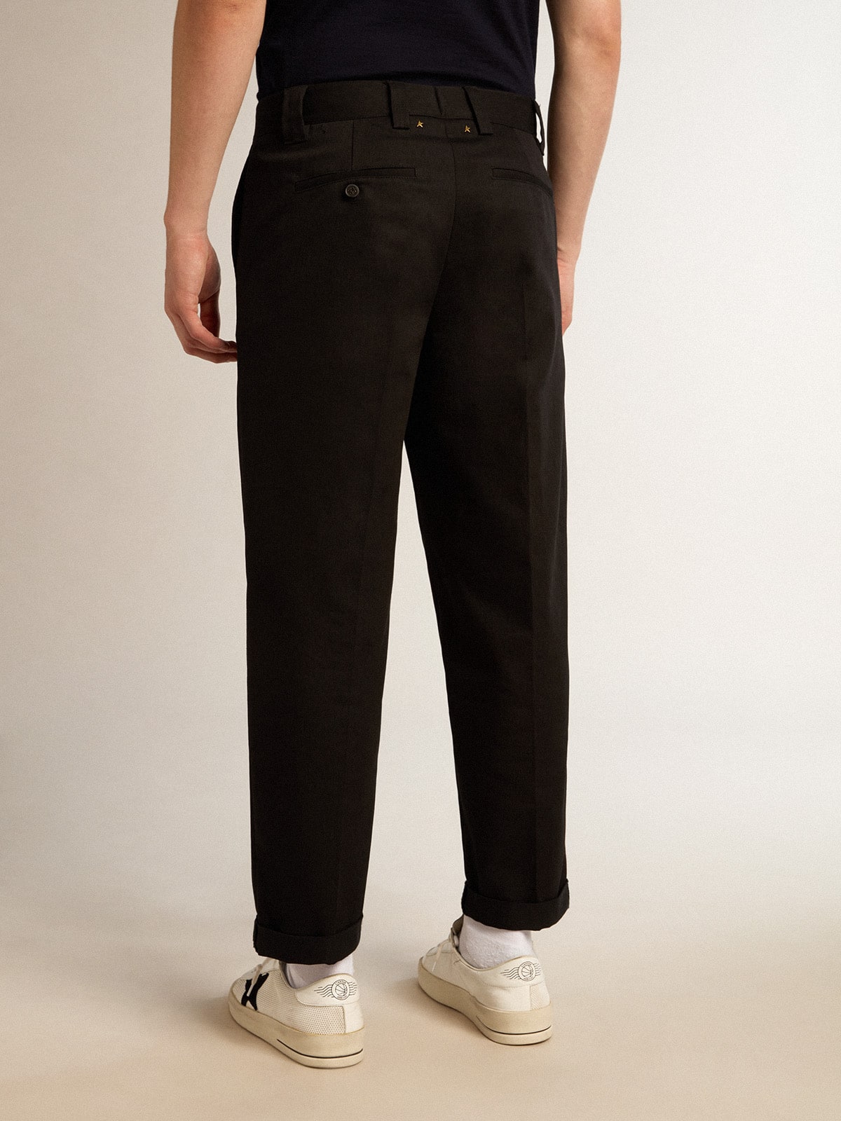 Golden Goose Men's black cotton chinos