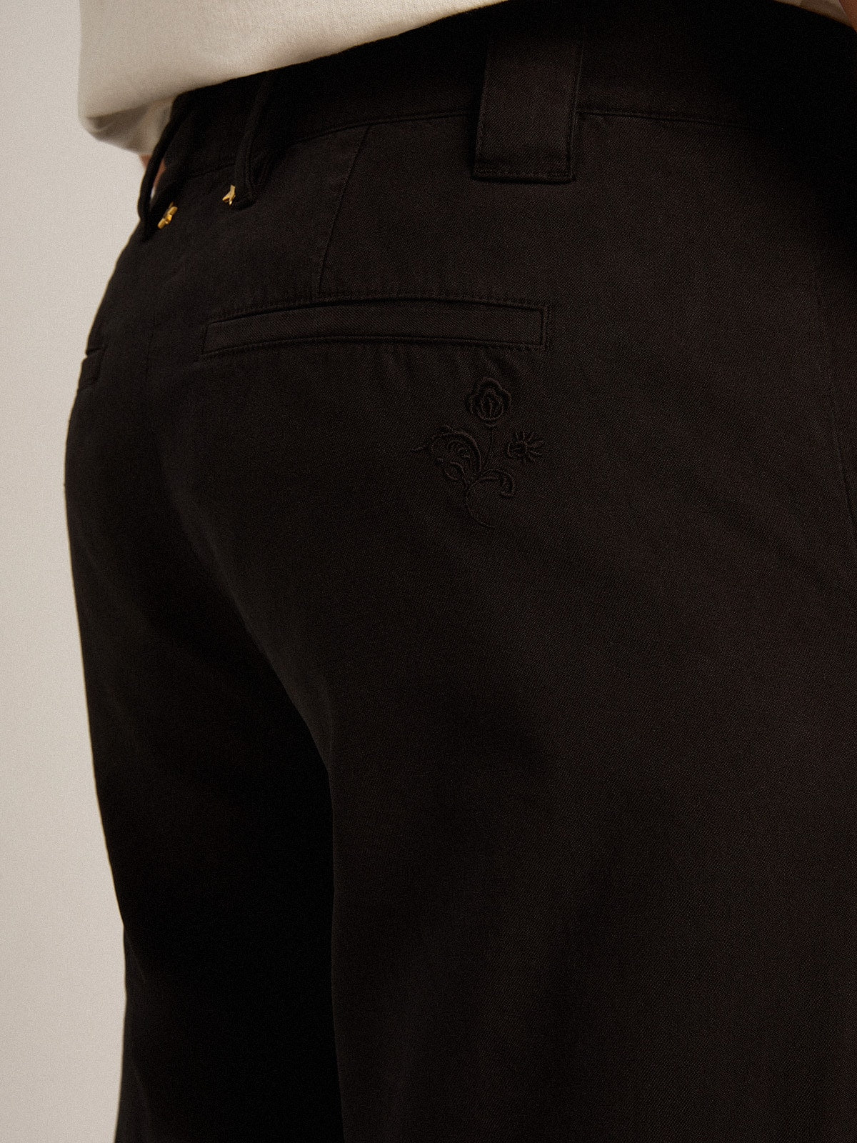 Golden Goose Men's black cotton chinos