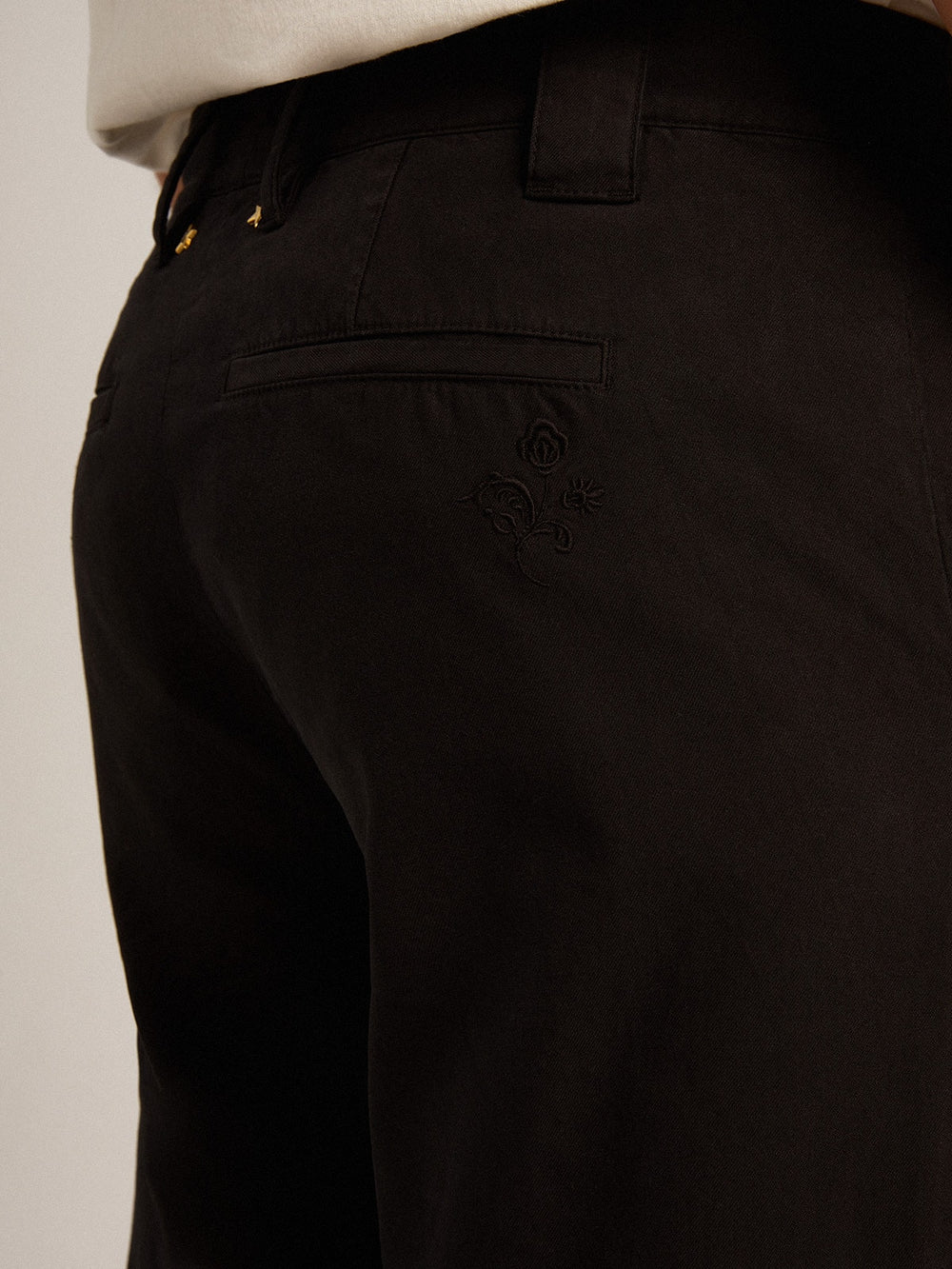 Golden Goose Men's black cotton chinos