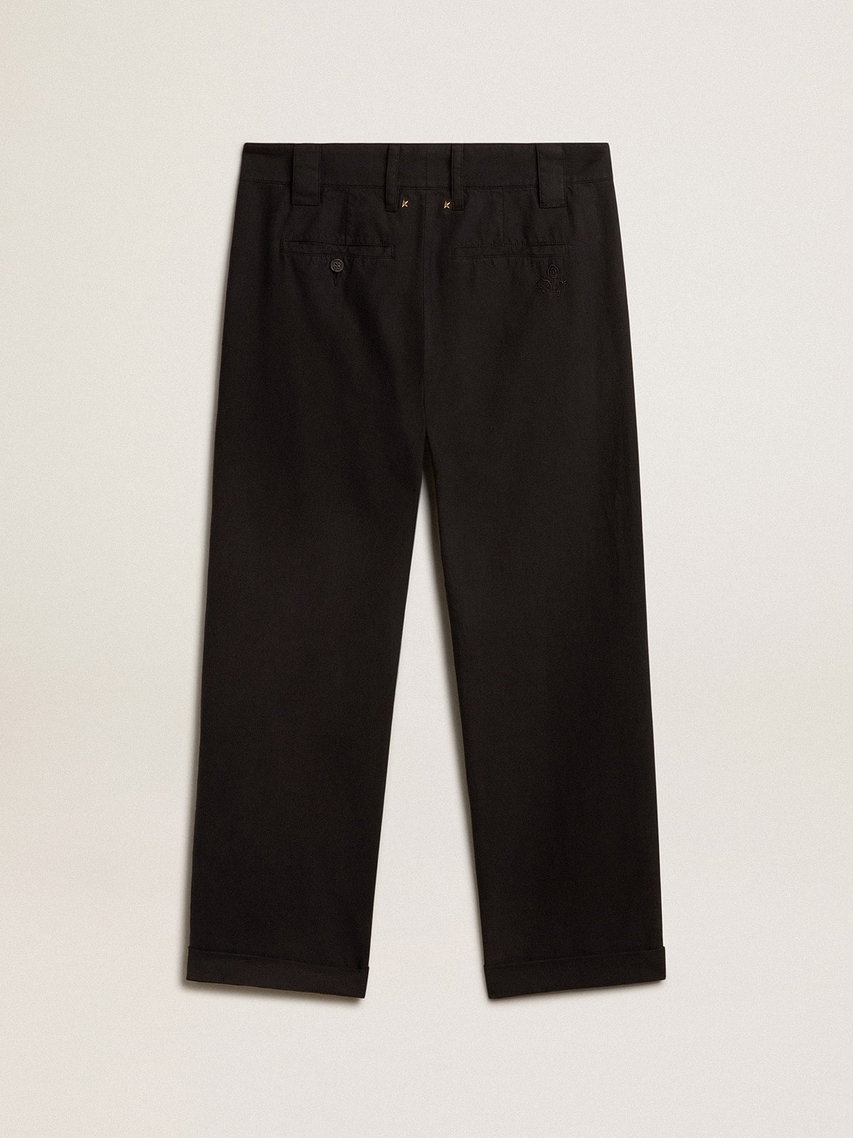 Golden Goose Men's black cotton chinos