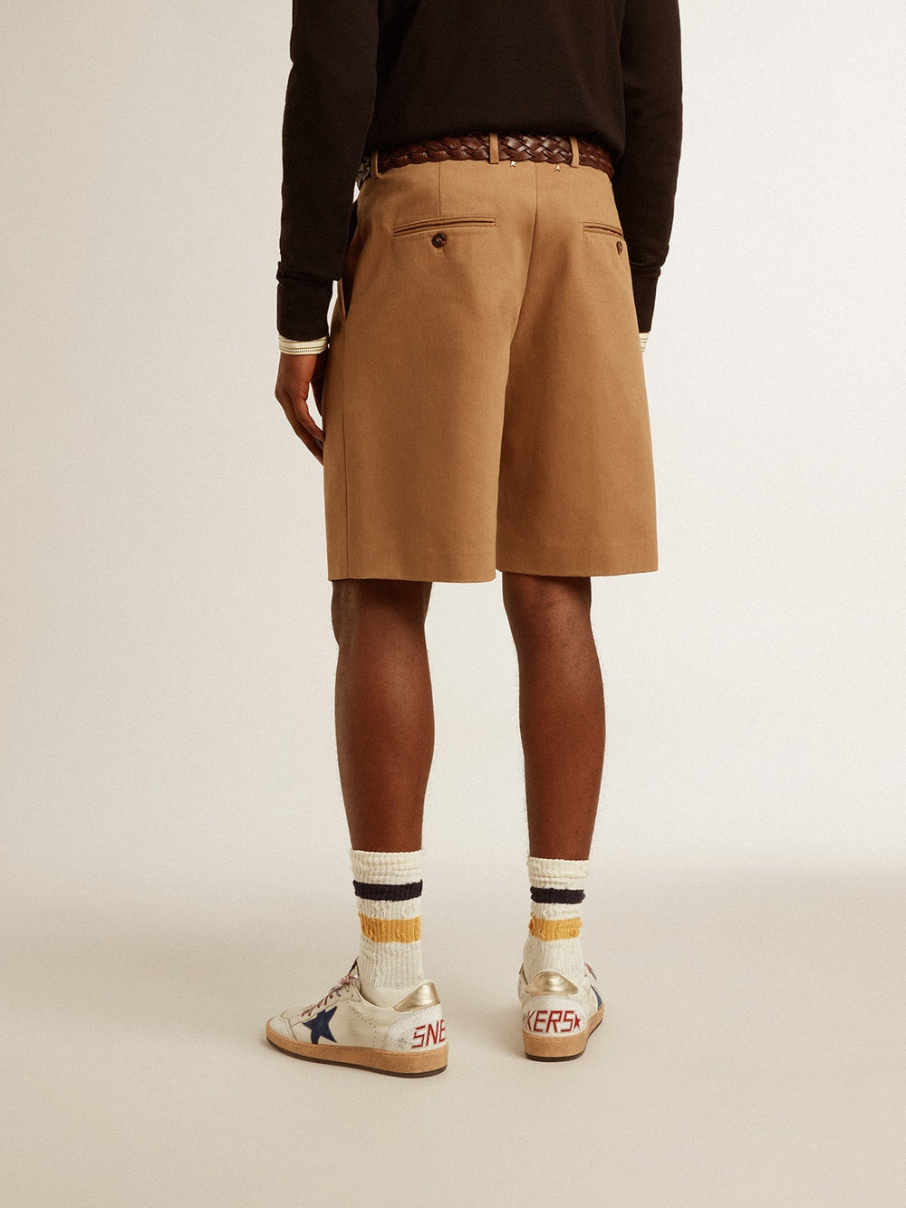 Golden Goose Men's Bermuda shorts in beige cotton