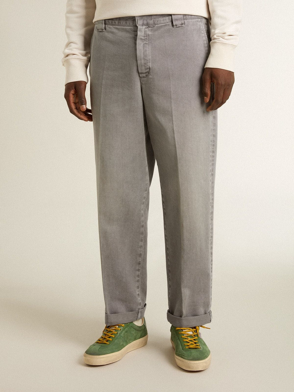 Golden Goose Gray-colored cotton chino pants