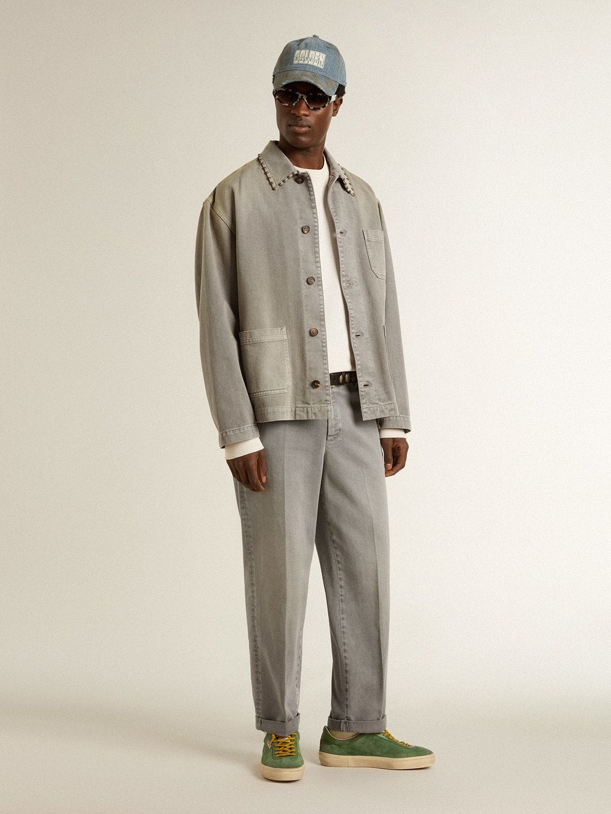 Golden Goose Gray-colored cotton chino pants