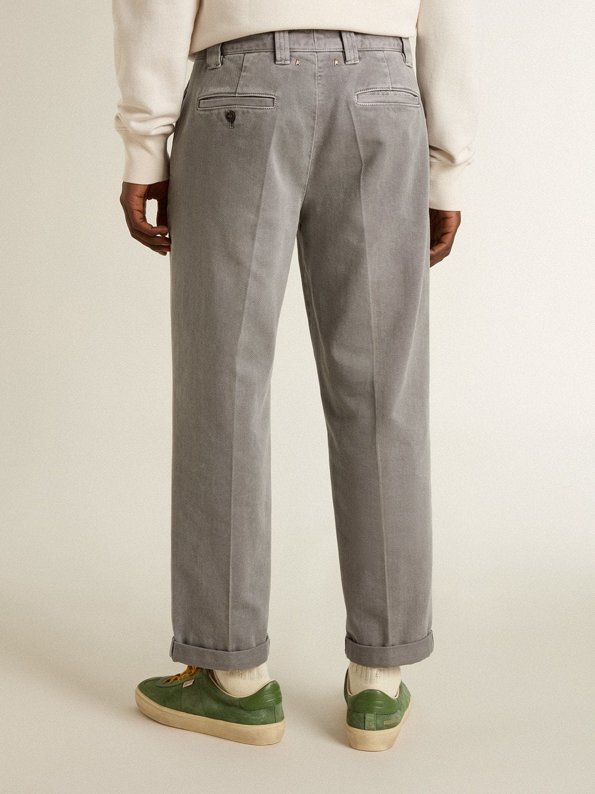 Golden Goose Gray-colored cotton chino pants