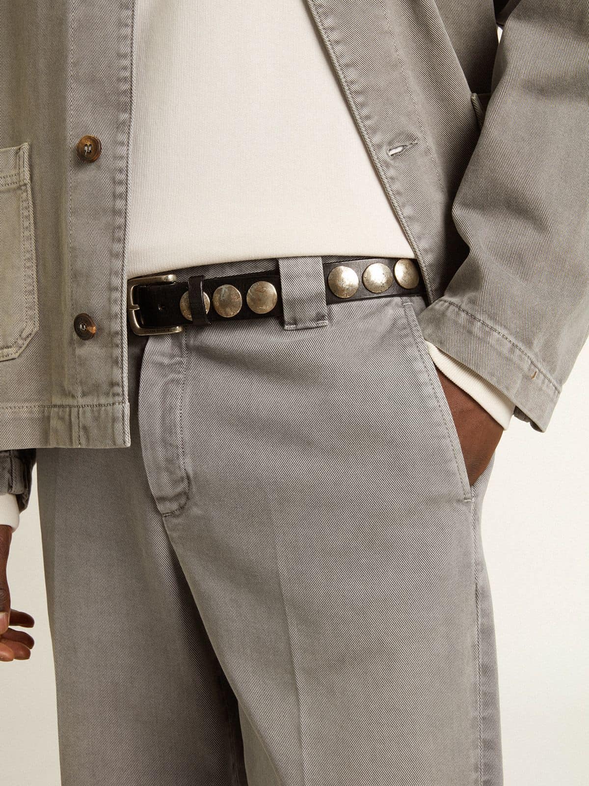 Golden Goose Gray-colored cotton chino pants