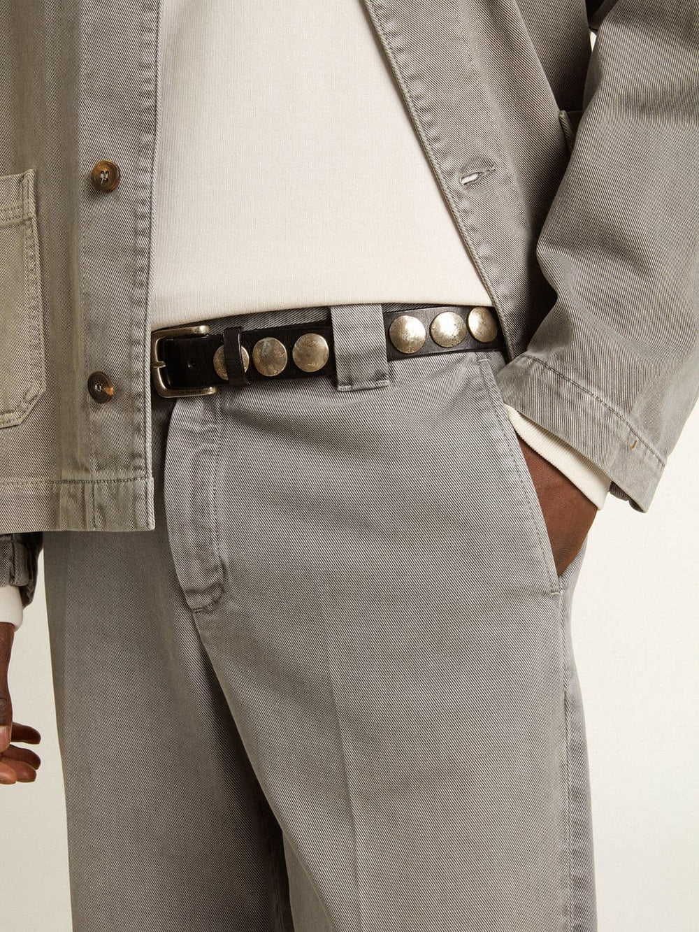 Golden Goose Gray-colored cotton chino pants