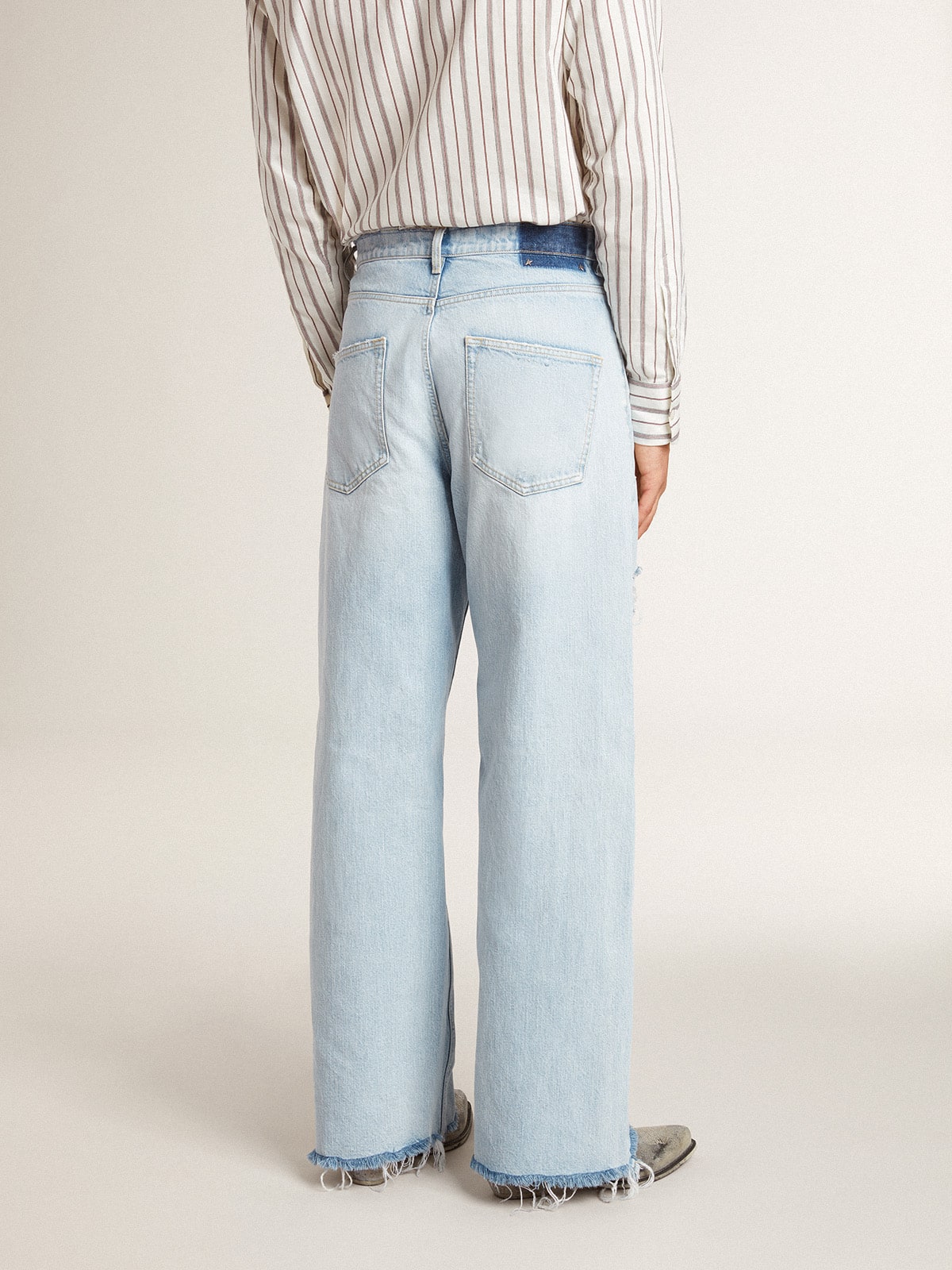 Golden Goose Men’s pants in lived-in effect denim