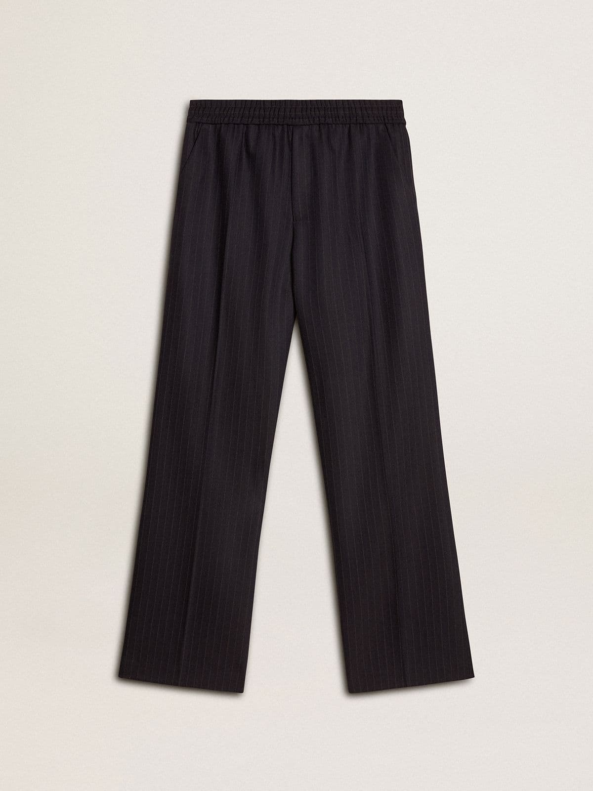 Golden Goose Men's wool joggers with vertical thin stripes