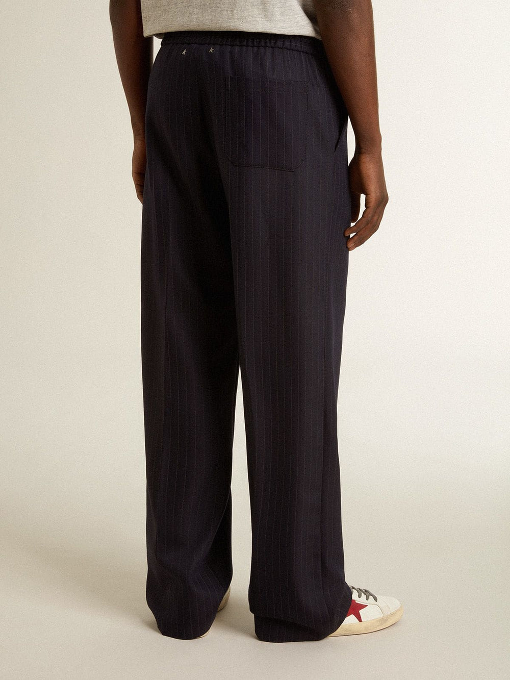 Golden Goose Men's wool joggers with vertical thin stripes