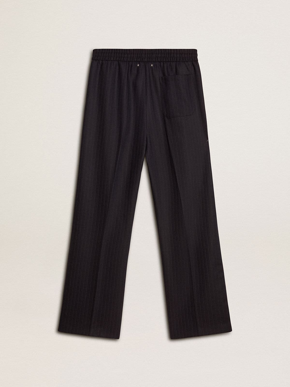 Golden Goose Men's wool joggers with vertical thin stripes
