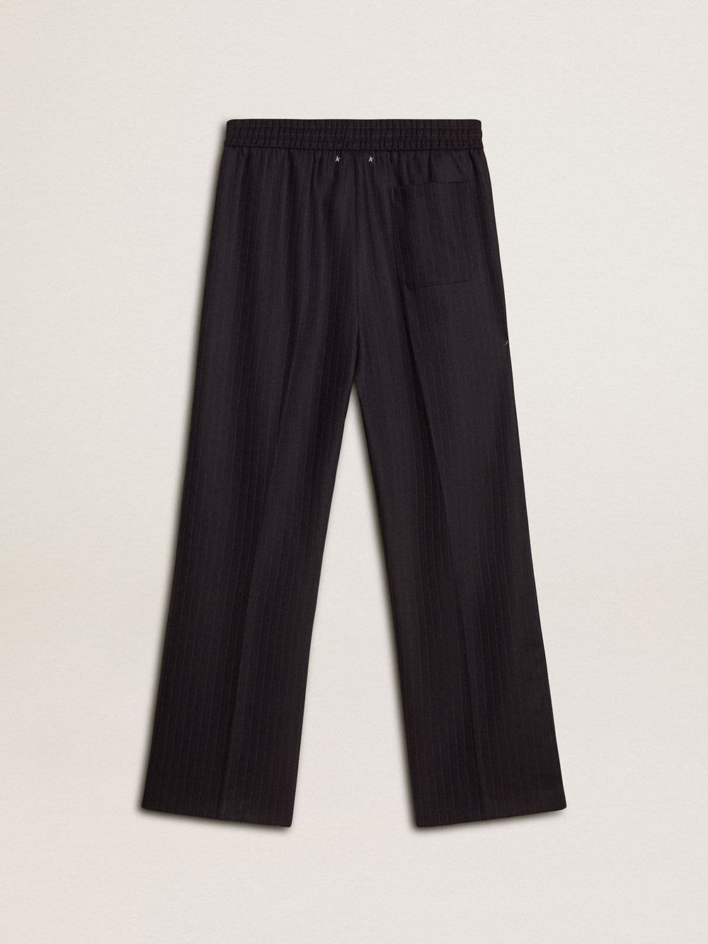 Golden Goose Men's wool joggers with vertical thin stripes