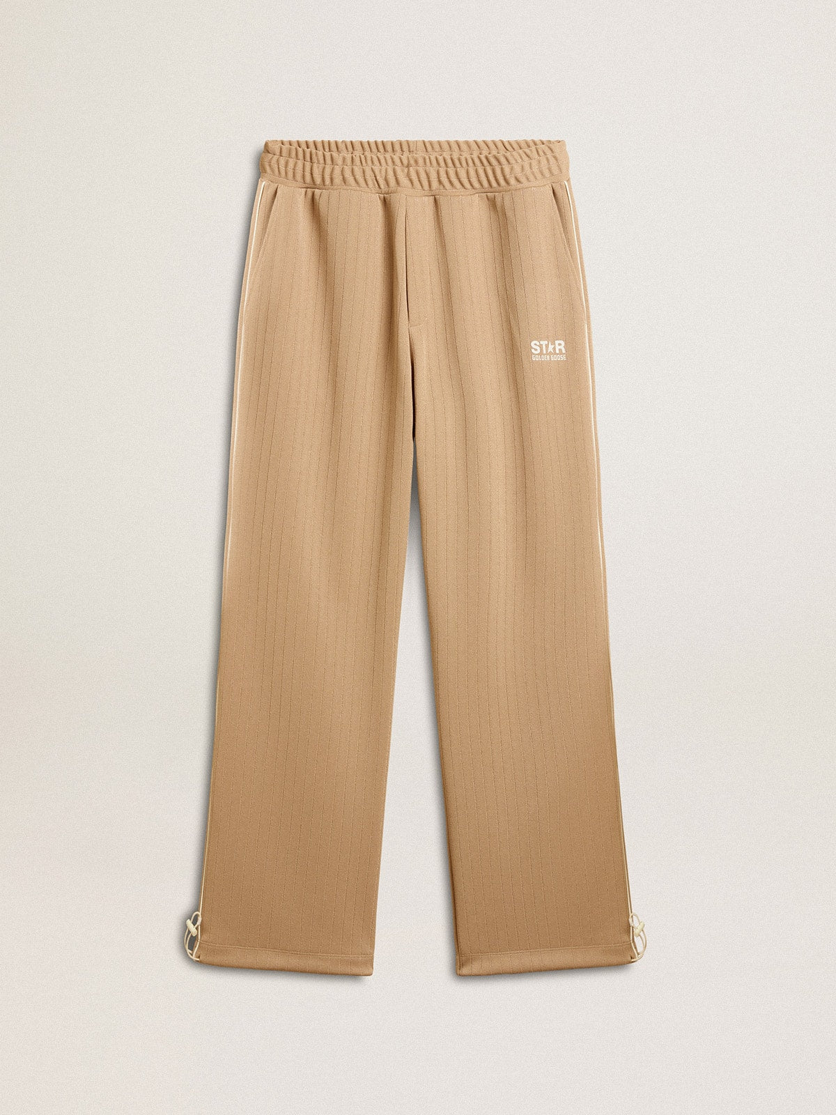 Golden Goose Men’s light beige joggers with white logo