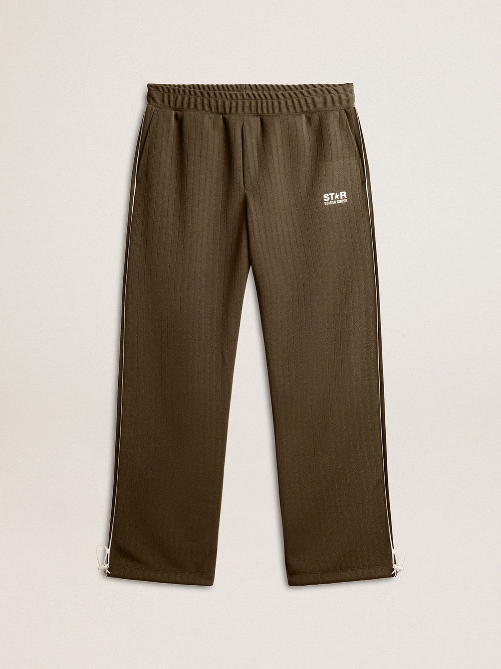 Golden Goose Men’s military green joggers with white logo