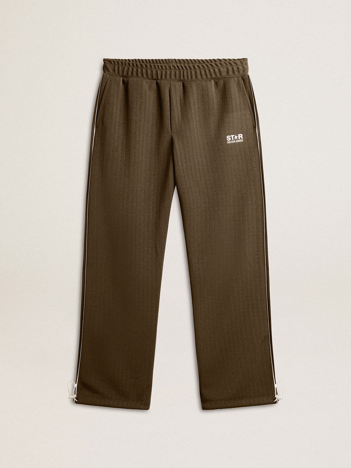 Golden Goose Men’s military green joggers with white logo