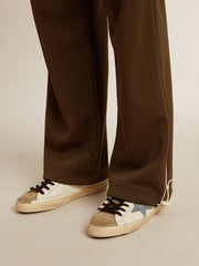 Golden Goose Men’s military green joggers with white logo