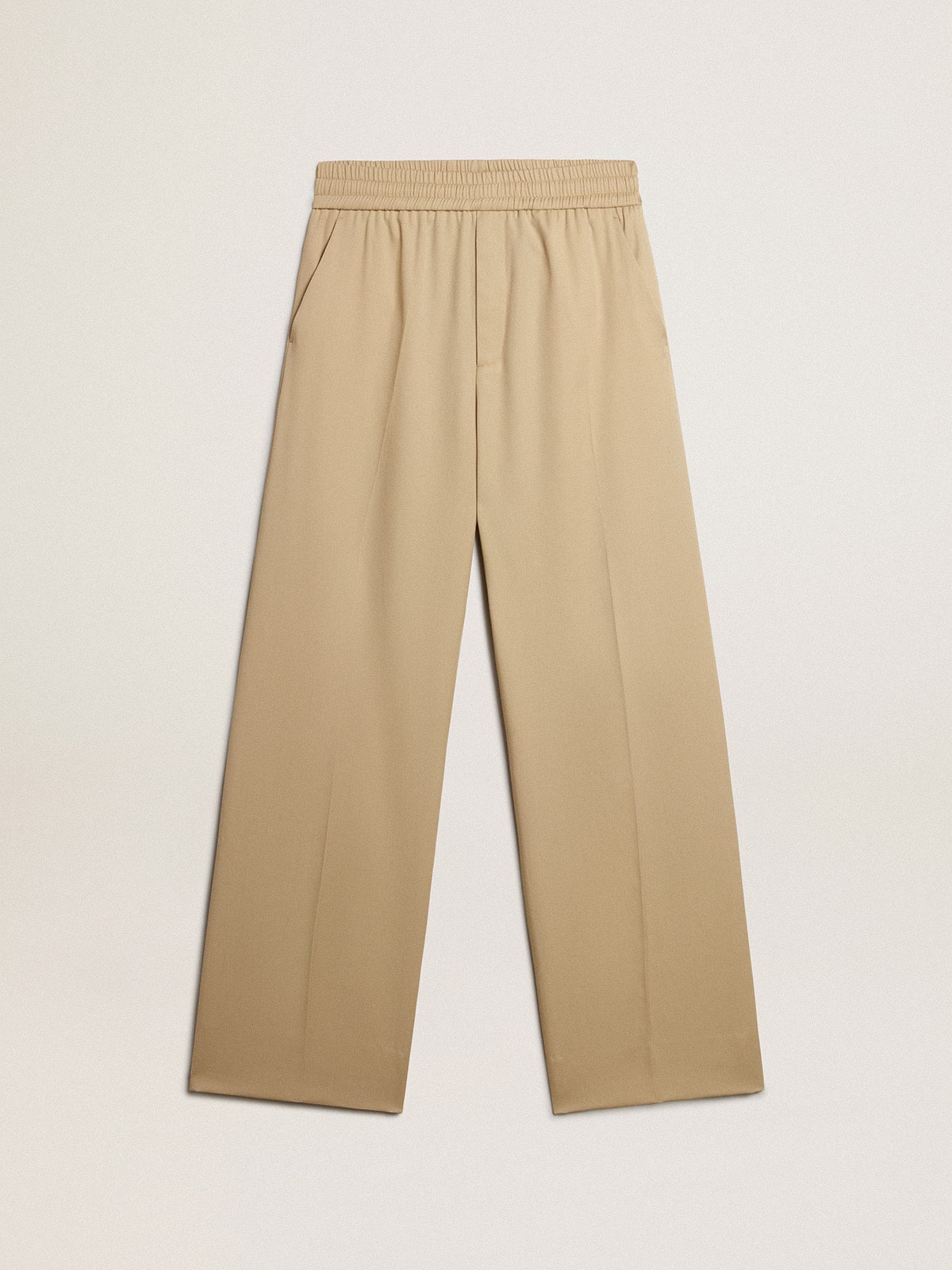 Golden Goose Men’s sand-colored joggers with pocket on the back