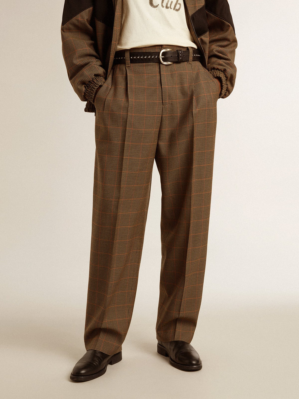 Golden Goose Men's pants in three-colored houndstooth