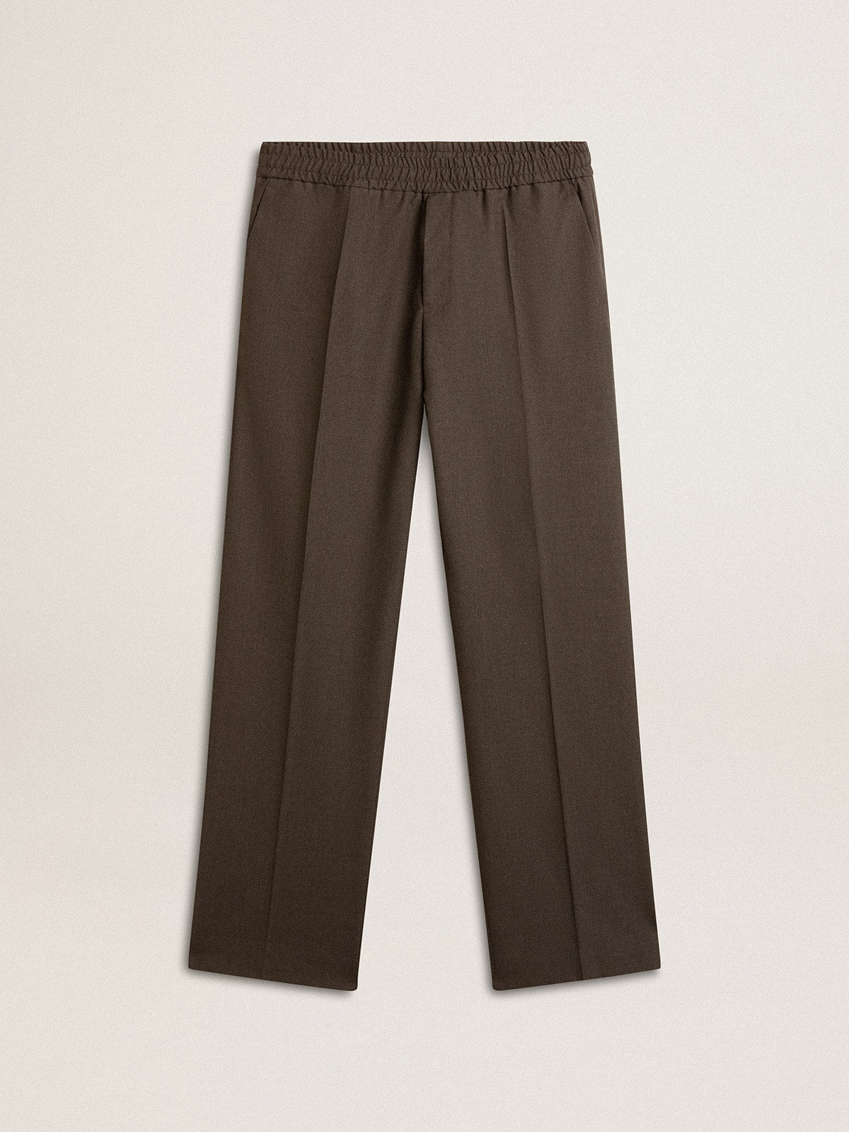 Golden Goose Men's soft pants in anthracite gray wool