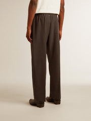 Golden Goose Men's soft pants in anthracite gray wool
