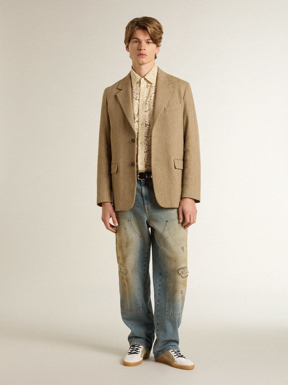Golden Goose Men's distressed sand-washed jeans