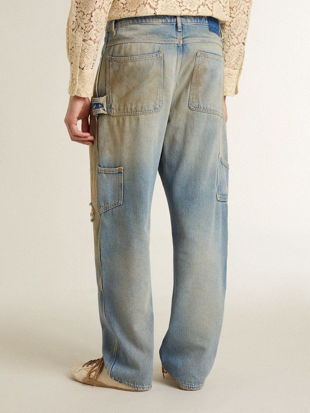 Golden Goose Men's distressed sand-washed jeans