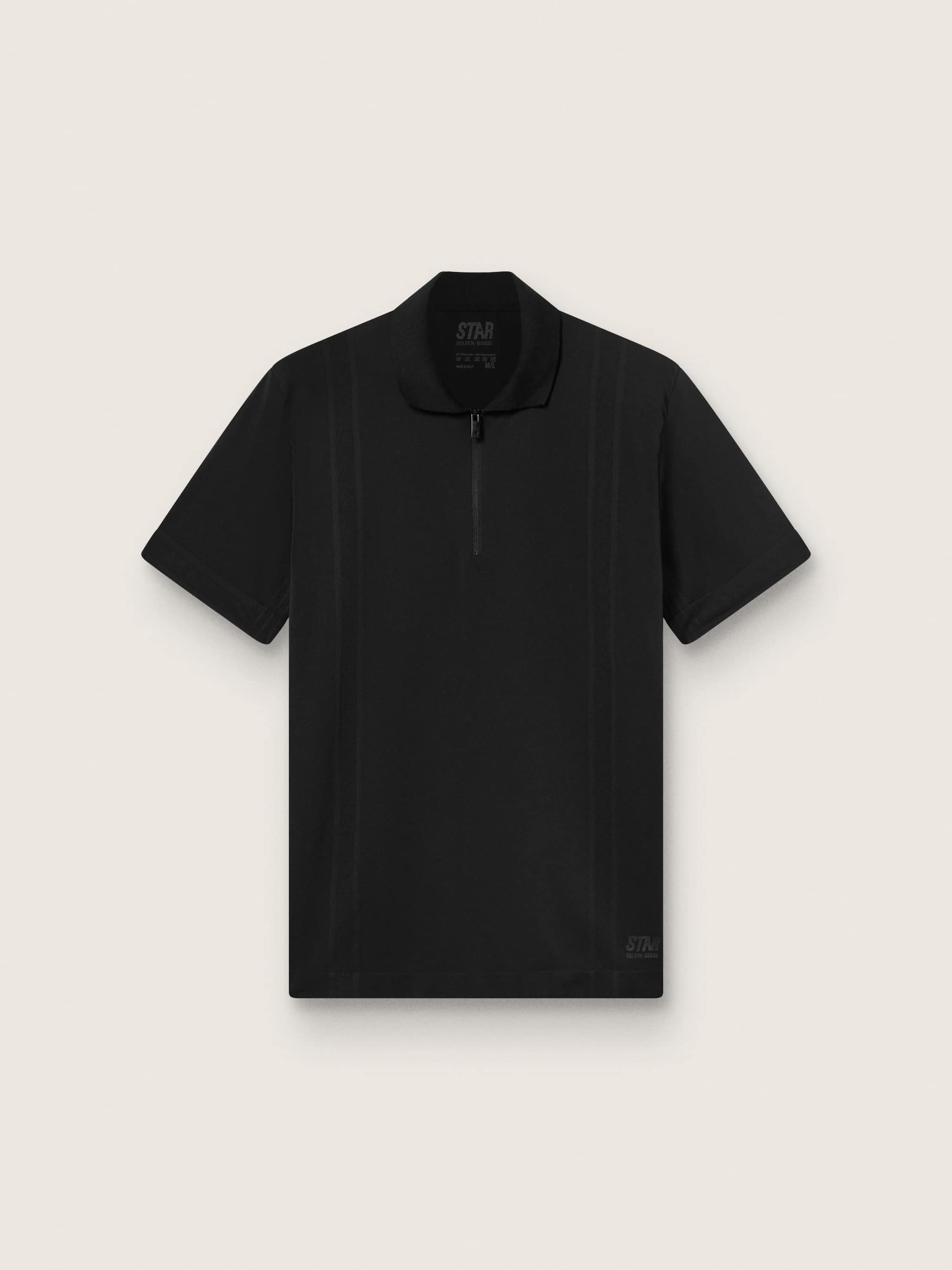 Golden Goose Men's black sports zipped polo shirt