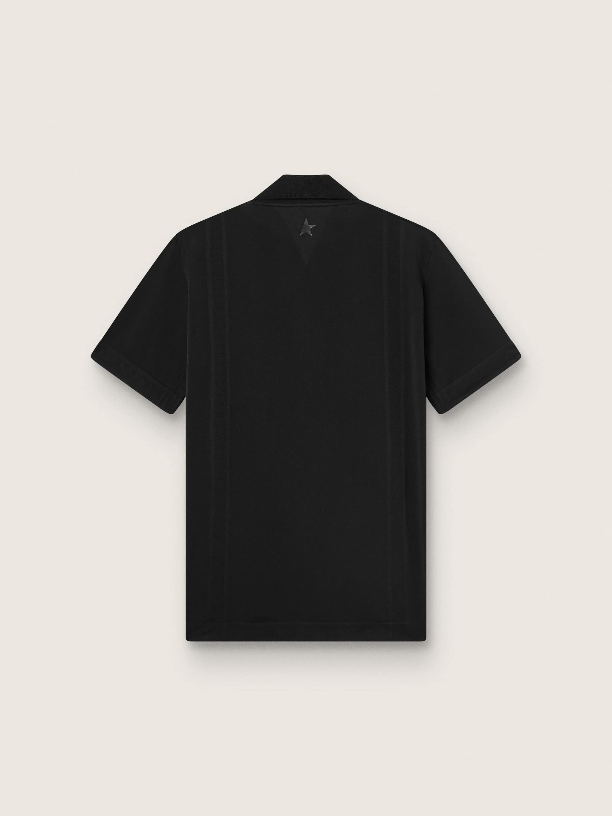 Golden Goose Men's black sports zipped polo shirt