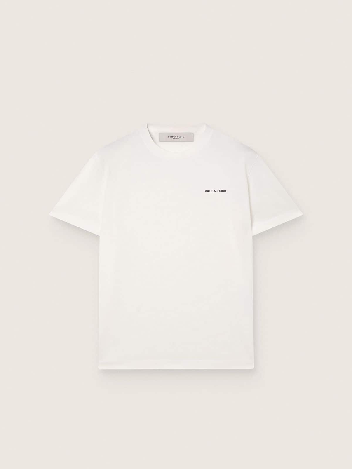 Golden Goose Men's T-shirt in vintage white cotton jersey