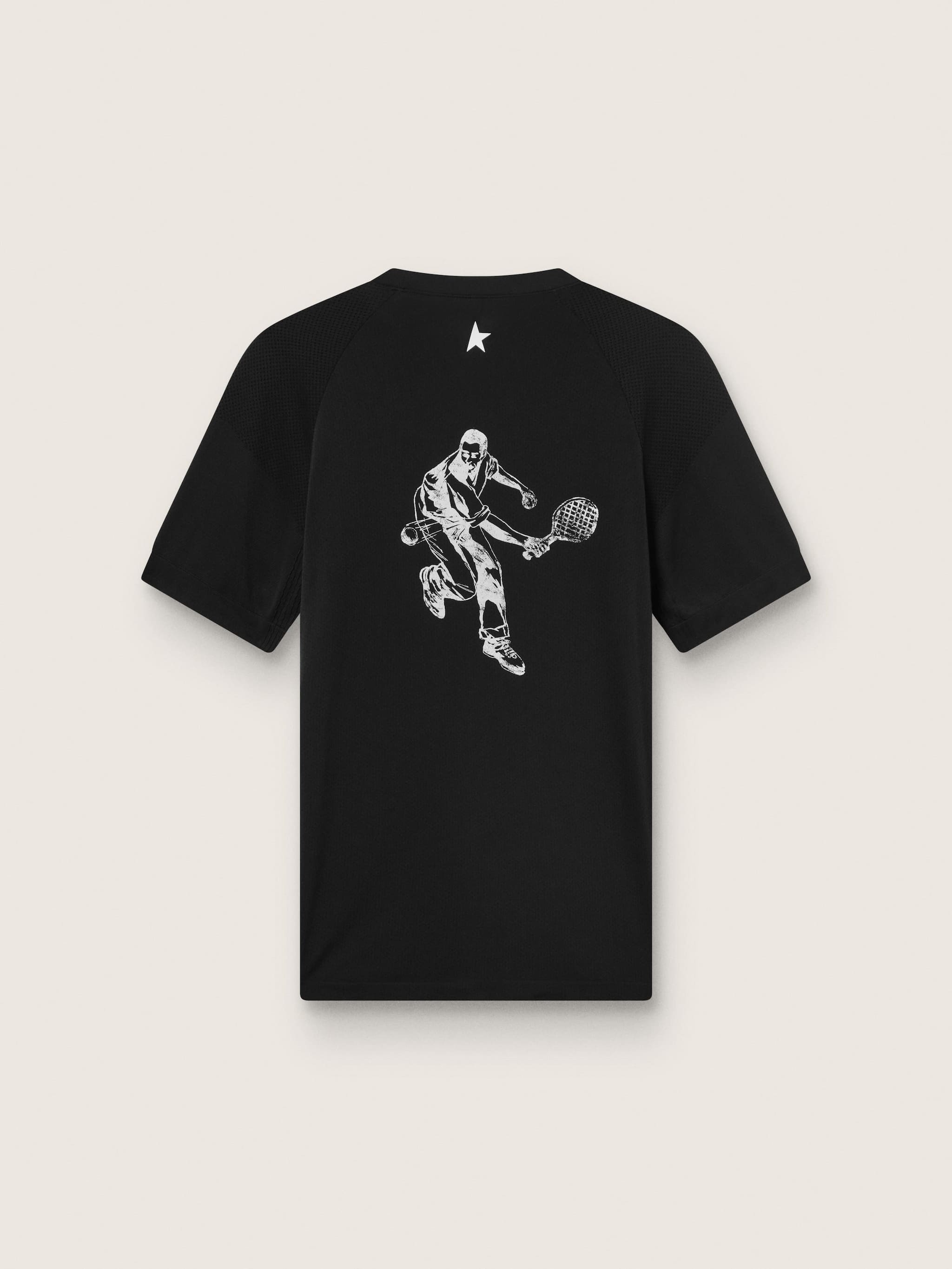 Golden Goose Men's black sports T-shirt with print on the back