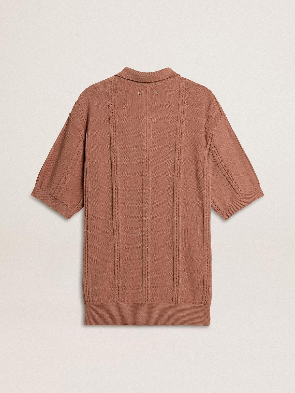 Golden Goose Men's brick-colored polo with embroidered logo.