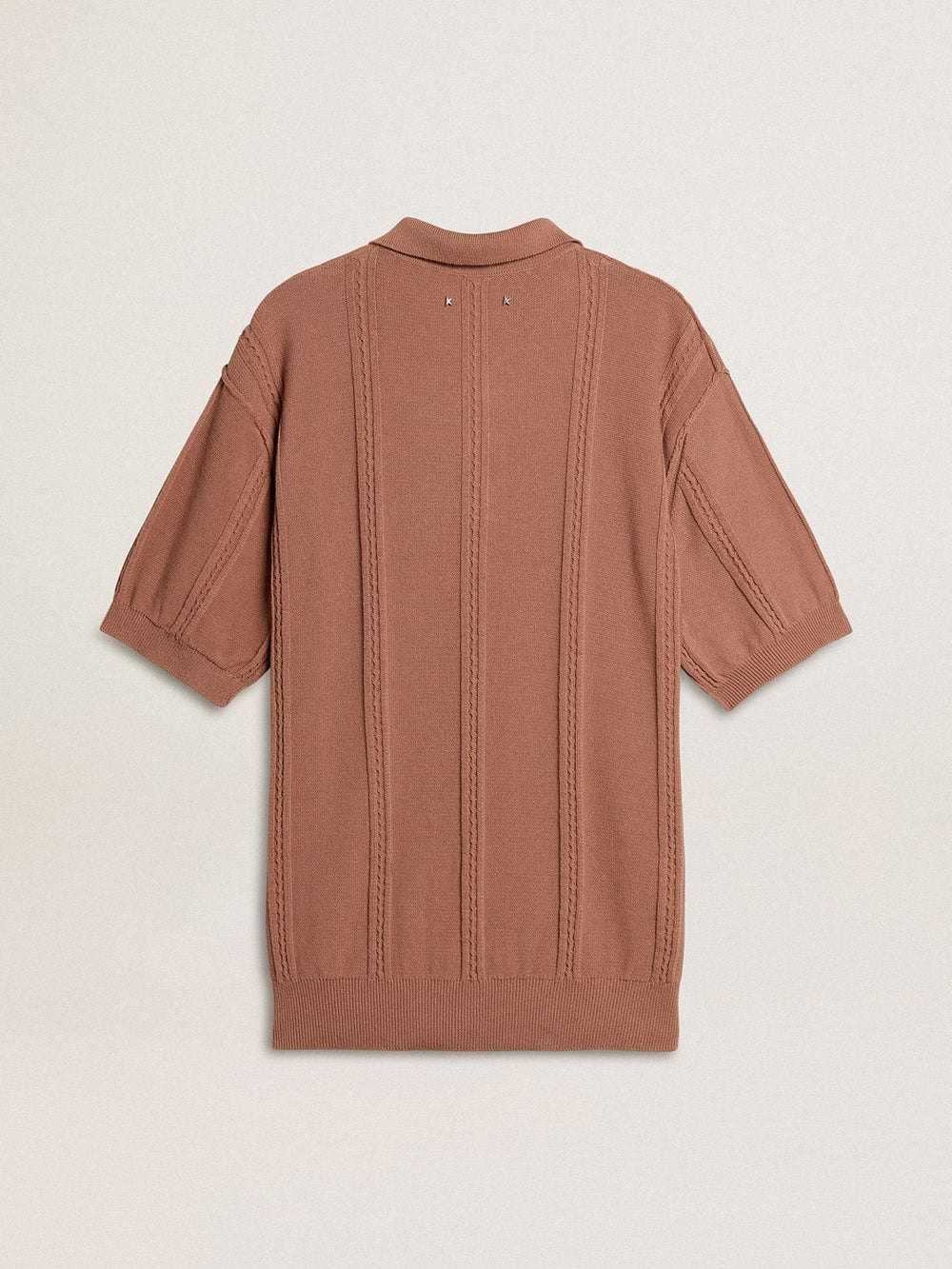 Golden Goose Men's brick-colored polo with embroidered logo.