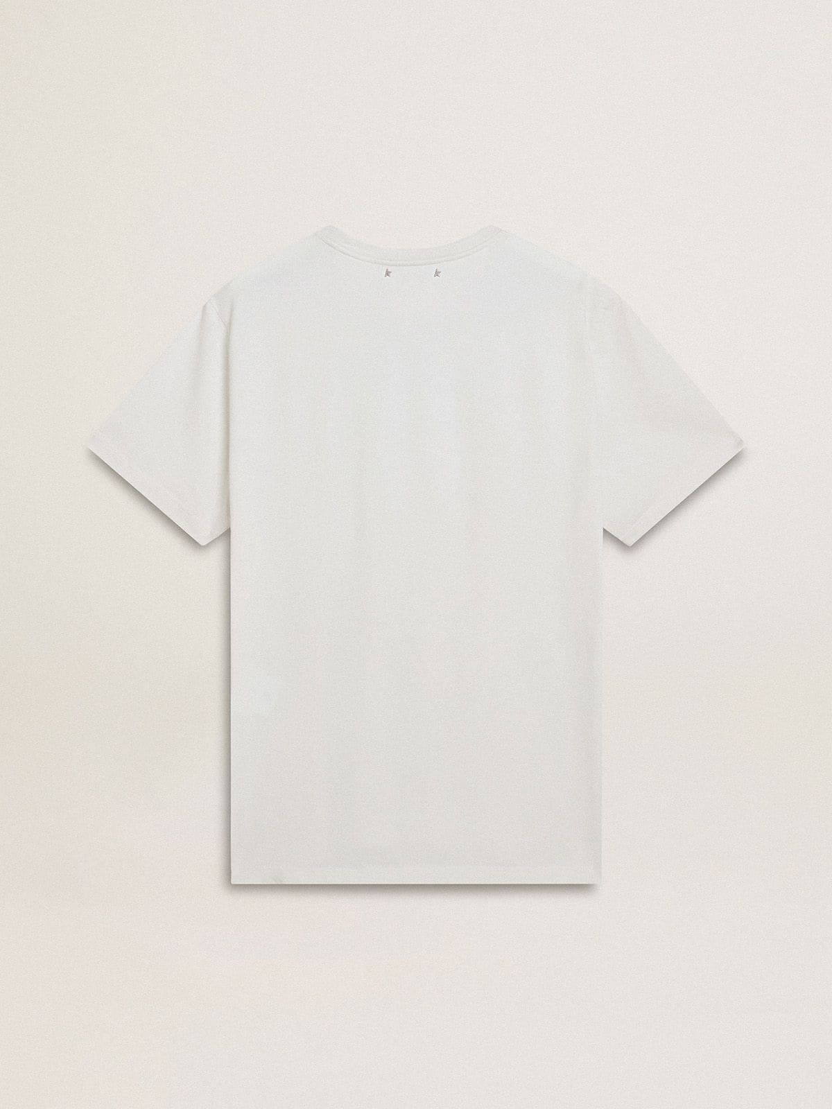 Golden Goose Men's white cotton T-shirt with green print