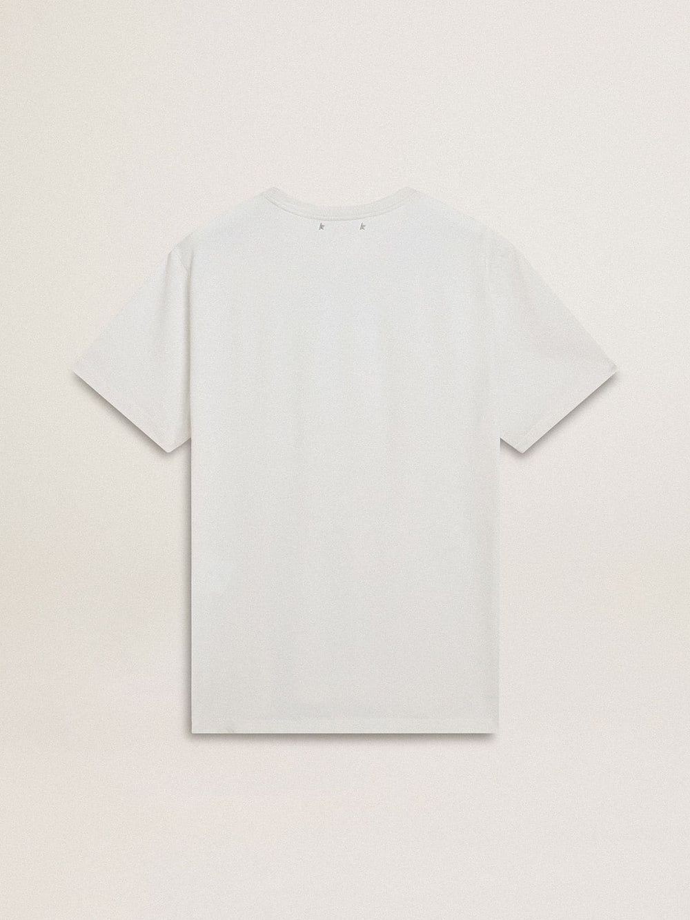 Golden Goose Men's white cotton T-shirt with green print